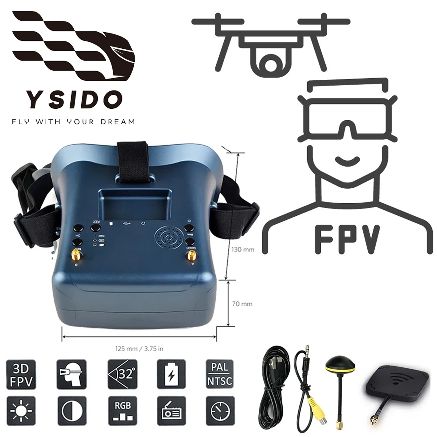 Occhiali FPV 008D 5.8G 40CH 4. - Drone Racing Goggles recensione e prezzo